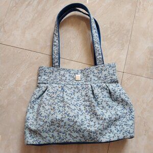 GUC Vintage Longaberger Handbag Blue Floral plus Wallet Bundle